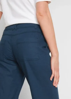 3/4 Hose aus Baumwoll-Leinen-Mix
