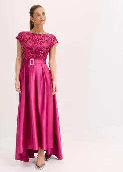 Abendkleid aus glänzendem Satin mit Pailletten