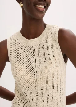 Ajour Stricktop mit metallisierenden Fasern