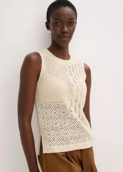 Ajour Stricktop mit metallisierenden Fasern