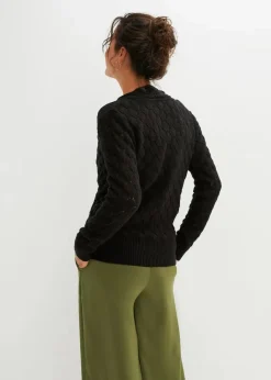 Ajour-Pullover in Wickeloptik