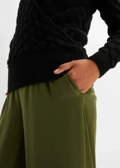 Ajour-Pullover in Wickeloptik