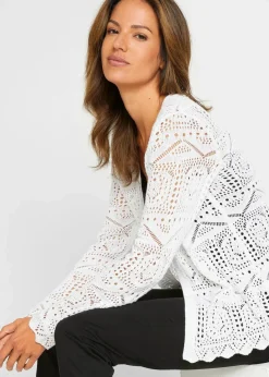 Ajour-Strickjacke