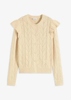 Ajour-Strickjacke aus Baumwolle