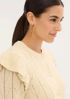 Ajour-Strickjacke aus Baumwolle