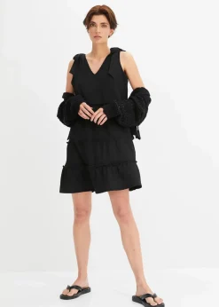 Ajour-Strickjacke aus reiner Baumwolle