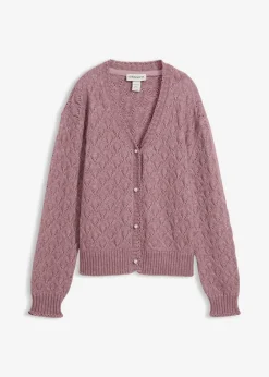 Ajour-Strickjacke mit Wolle