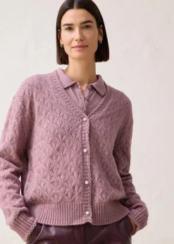 Ajour-Strickjacke mit Wolle