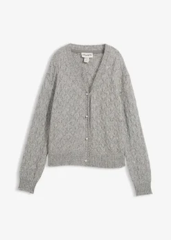 Ajour-Strickjacke mit Wolle