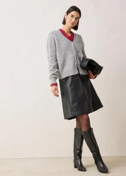 Ajour-Strickjacke mit Wolle