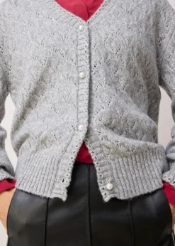 Ajour-Strickjacke mit Wolle