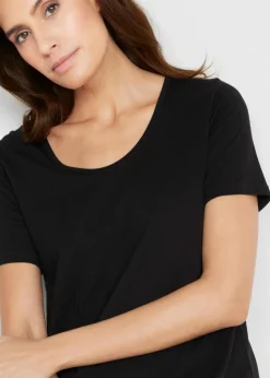 Asymetrisches Longshirt aus Baumwoll-Viskose-Mischung