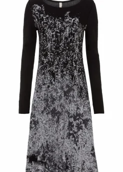 Ausgestelltes Jacquard-Strickkleid