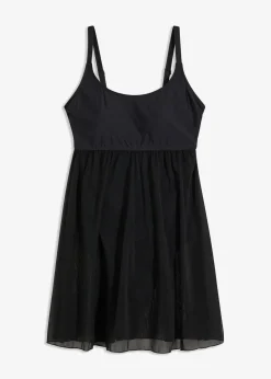 Badekleid mit transparentem Mesh
