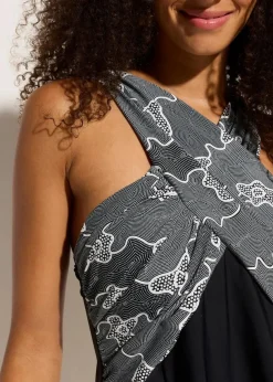 Badekleid mit Wickel-Optik