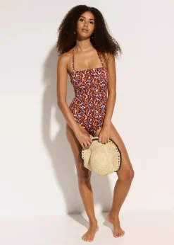 Bandeau-Badeanzug mit Multiway-Trägern