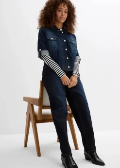 Barrel-Jeans, Mid Waist, Stretch