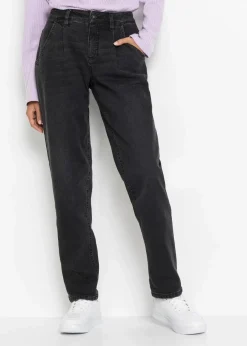 Barrel-Jeans, Mid Waist, Stretch