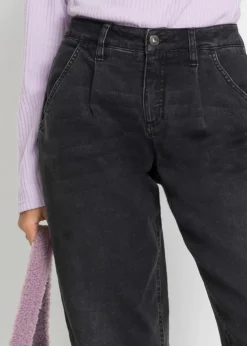 Barrel-Jeans, Mid Waist, Stretch