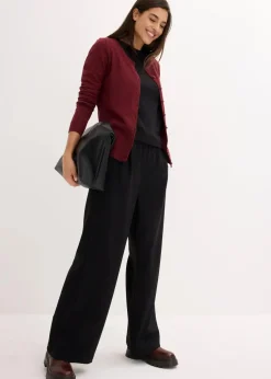 Basic Feinstrickjacke mit recycelter Baumwolle