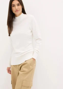 Basic Pullover mit Stehkragen mit recycelter Baumwolle