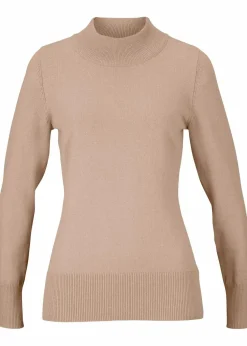 Basic Pullover mit Stehkragen mit recycelter Baumwolle