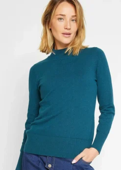 Basic Pullover mit Stehkragen mit recycelter Baumwolle