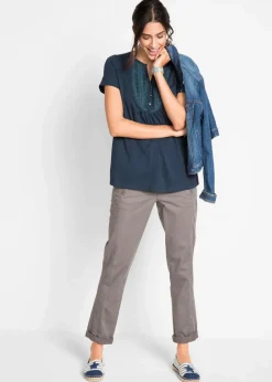 Baumwoll Flammgarn-Shirt, Kurzarm