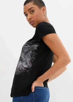 Baumwoll Flammgarn-Shirt, Kurzarm