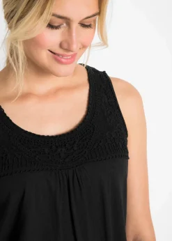 Baumwoll Longtop mit Spitze