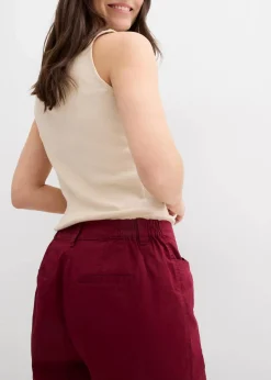 Baumwoll Papertouch-Bermuda mit Bequembund