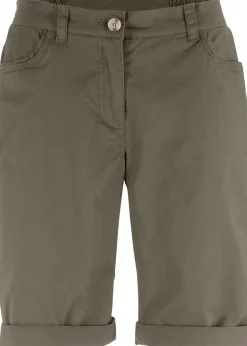 Baumwoll Papertouch-Bermuda mit Bequembund