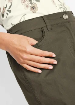 Baumwoll Papertouch-Bermuda mit Bequembund