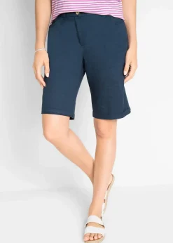 Baumwoll Papertouch-Bermuda mit Bequembund