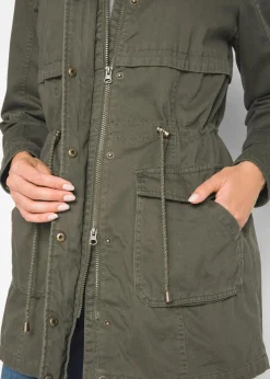 Baumwoll Parka mit Jerseyfutter