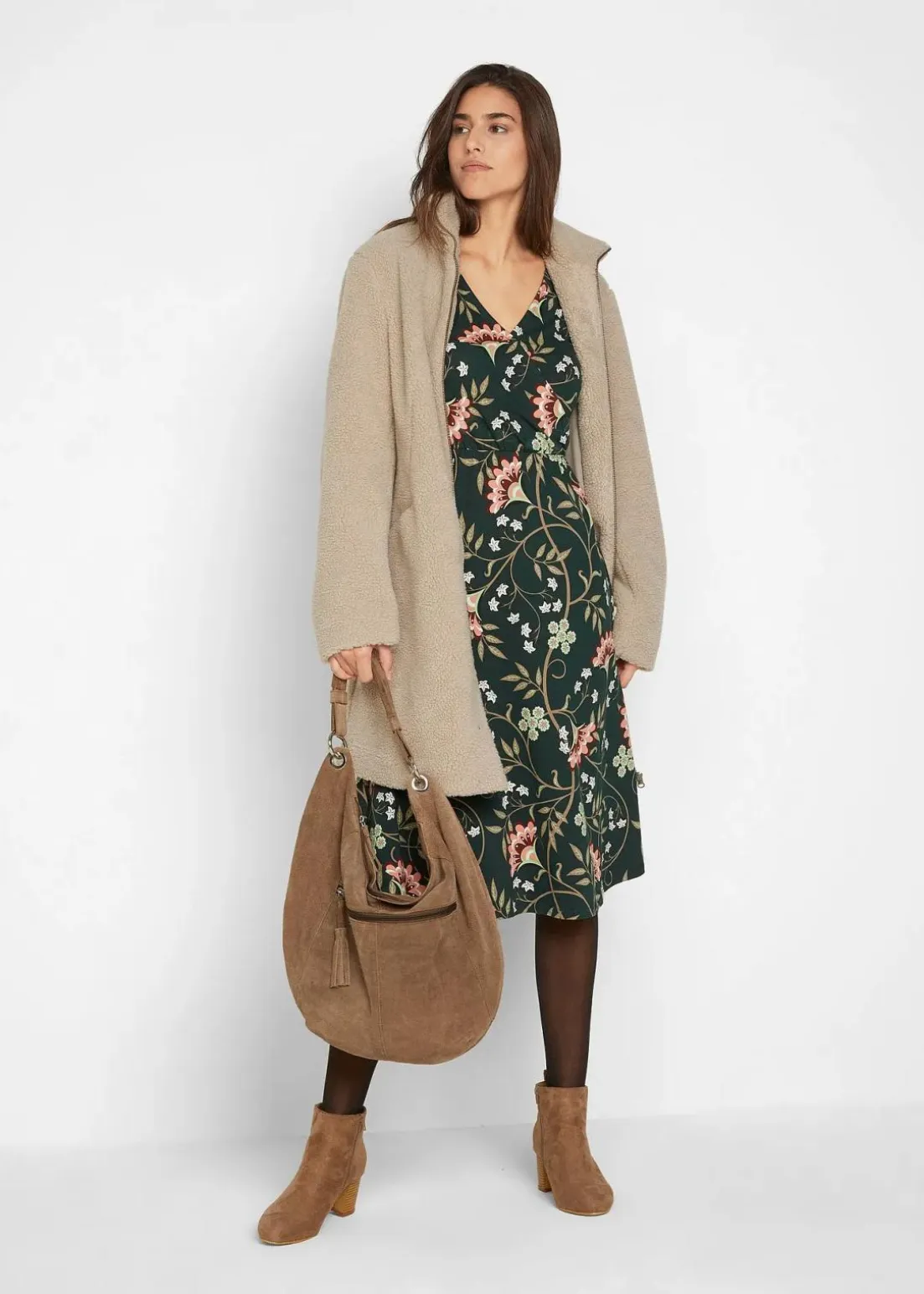 Baumwoll-Jerseykleid in Wickeloptik