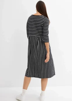 Baumwoll-Jerseykleid, Midilänge