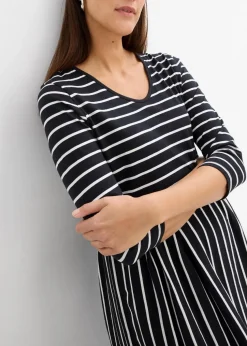 Baumwoll-Jerseykleid, Midilänge