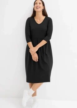 Baumwoll-Jerseykleid, Midilänge