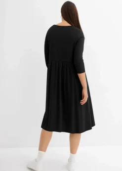 Baumwoll-Jerseykleid, Midilänge