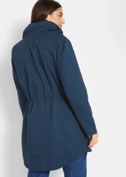 Baumwoll-Kurzparka mit Stehkragen, talliert