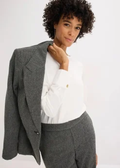 Baumwoll-Langarmshirt mit Ärmeln aus Popeline