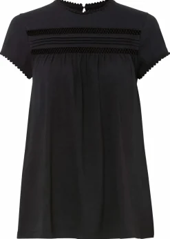 Baumwoll-Shirt mit Spitze