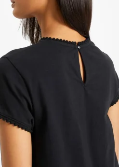 Baumwoll-Shirt mit Spitze