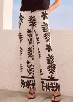 bedruckte Hose aus fließender Viskose