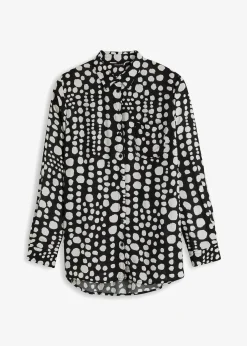 Bedruckte Longbluse aus nachhaltiger Viskose