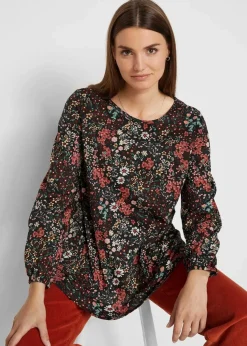 Bedruckte Shirt-Tunika aus Baumwolle