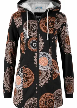 Bedruckter Baumwoll-Parka mit Kapuze