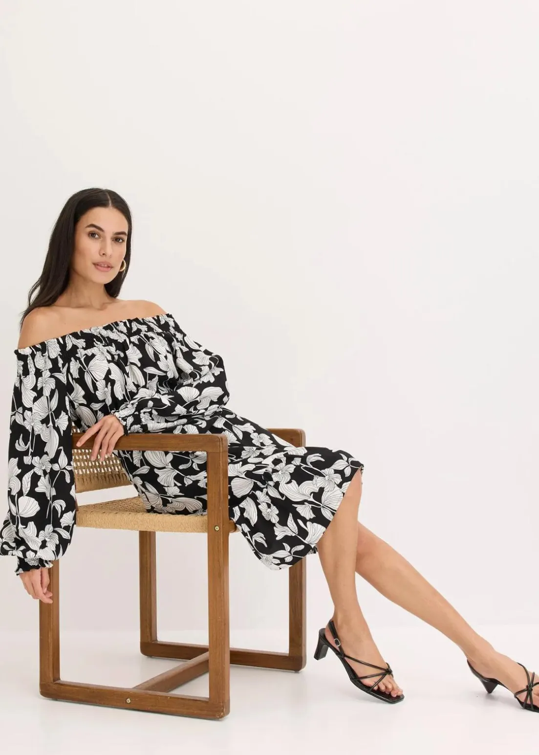 bedrucktes Carmen-Kleid