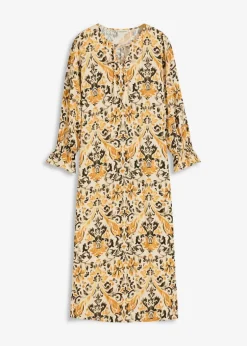 bedrucktes Kaftan-Kleid aus fließender Viskose